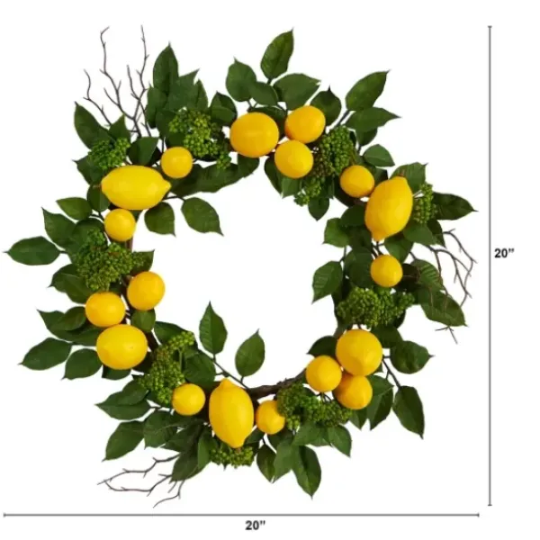 Wreaths-Kirkland's Home Zesty Lemon Fresh Wreath Green/Yellow