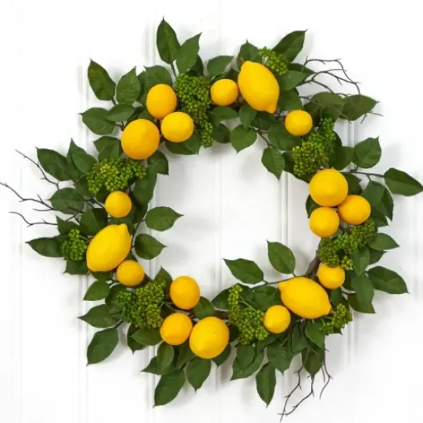 Wreaths-Kirkland's Home Zesty Lemon Fresh Wreath Green/Yellow